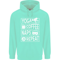 Yoga Coffee Naps Repeat Funny Childrens Kids Hoodie Peppermint