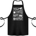 Yoga Coffee Naps Repeat Funny Cotton Apron 100% Organic Black