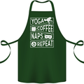 Yoga Coffee Naps Repeat Funny Cotton Apron 100% Organic Forest Green