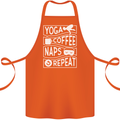 Yoga Coffee Naps Repeat Funny Cotton Apron 100% Organic Orange