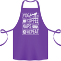 Yoga Coffee Naps Repeat Funny Cotton Apron 100% Organic Purple