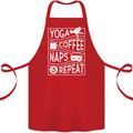 Yoga Coffee Naps Repeat Funny Cotton Apron 100% Organic Red