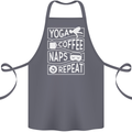 Yoga Coffee Naps Repeat Funny Cotton Apron 100% Organic Steel