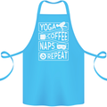 Yoga Coffee Naps Repeat Funny Cotton Apron 100% Organic Turquoise