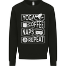 Yoga Coffee Naps Repeat Funny Kids Sweatshirt Jumper Black
