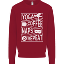 Yoga Coffee Naps Repeat Funny Kids Sweatshirt Jumper Red