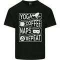 Yoga Coffee Naps Repeat Funny Kids T-Shirt Childrens Black