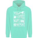 Yoga Coffee Naps Repeat Funny Mens 80% Cotton Hoodie Peppermint
