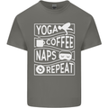 Yoga Coffee Naps Repeat Funny Mens Cotton T-Shirt Tee Top Charcoal