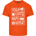 Yoga Coffee Naps Repeat Funny Mens Cotton T-Shirt Tee Top Orange