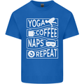 Yoga Coffee Naps Repeat Funny Mens Cotton T-Shirt Tee Top Royal Blue