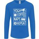 Yoga Coffee Naps Repeat Funny Mens Long Sleeve T-Shirt Royal Blue