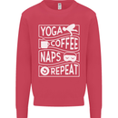 Yoga Coffee Naps Repeat Funny Mens Sweatshirt Jumper Heliconia