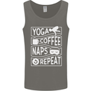 Yoga Coffee Naps Repeat Funny Mens Vest Tank Top Charcoal