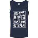 Yoga Coffee Naps Repeat Funny Mens Vest Tank Top Navy Blue