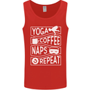 Yoga Coffee Naps Repeat Funny Mens Vest Tank Top Red