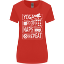 Yoga Coffee Naps Repeat Funny Womens Wider Cut T-Shirt Red