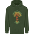 Yoga Tree Man Meditation Childrens Kids Hoodie Forest Green