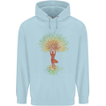 Yoga Tree Man Meditation Childrens Kids Hoodie Light Blue
