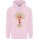 Yoga Tree Man Meditation Childrens Kids Hoodie Light Pink
