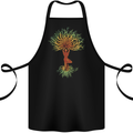 Yoga Tree Man Meditation Cotton Apron 100% Organic Black