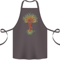 Yoga Tree Man Meditation Cotton Apron 100% Organic Dark Grey