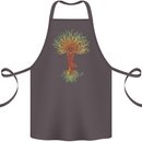 Yoga Tree Man Meditation Cotton Apron 100% Organic Dark Grey