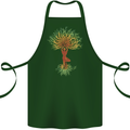 Yoga Tree Man Meditation Cotton Apron 100% Organic Forest Green