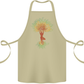 Yoga Tree Man Meditation Cotton Apron 100% Organic Khaki