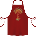 Yoga Tree Man Meditation Cotton Apron 100% Organic Maroon