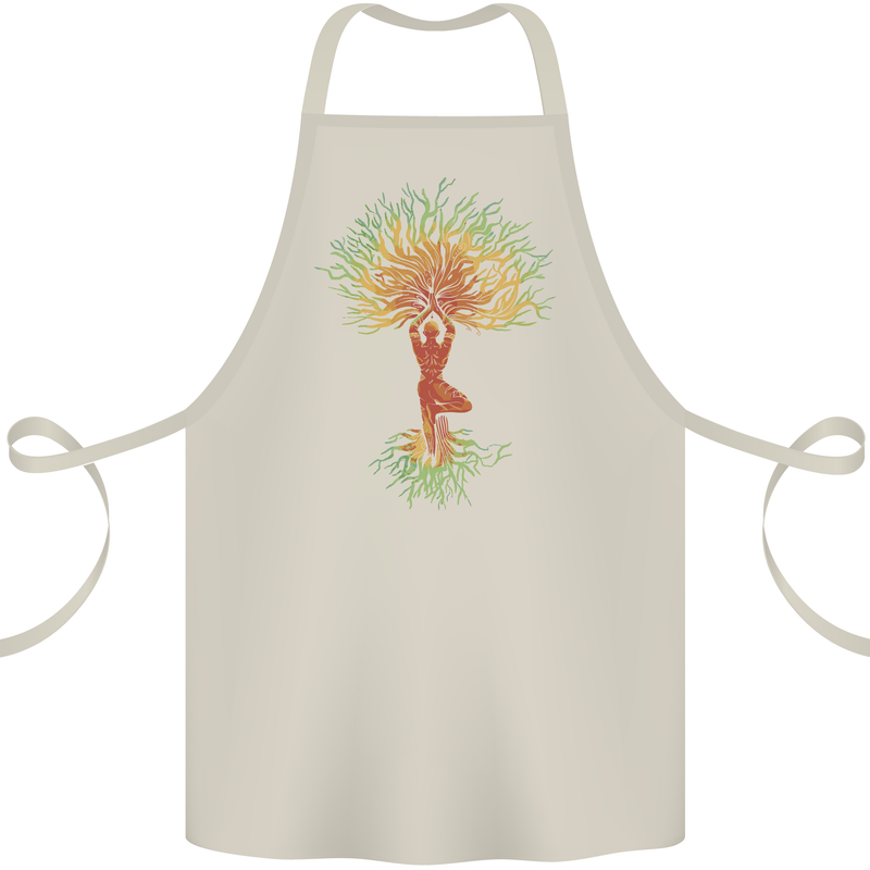 Yoga Tree Man Meditation Cotton Apron 100% Organic Natural