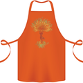 Yoga Tree Man Meditation Cotton Apron 100% Organic Orange