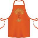 Yoga Tree Man Meditation Cotton Apron 100% Organic Orange