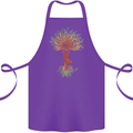 Yoga Tree Man Meditation Cotton Apron 100% Organic Purple