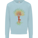 Yoga Tree Man Meditation Kids Sweatshirt Jumper Light Blue