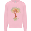 Yoga Tree Man Meditation Kids Sweatshirt Jumper Light Pink