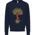 Yoga Tree Man Meditation Kids Sweatshirt Jumper Navy Blue