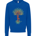 Yoga Tree Man Meditation Kids Sweatshirt Jumper Royal Blue
