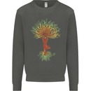 Yoga Tree Man Meditation Kids Sweatshirt Jumper Storm Grey