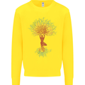 Yoga Tree Man Meditation Kids Sweatshirt Jumper Yellow