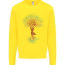 Yoga Tree Man Meditation Kids Sweatshirt Jumper Yellow