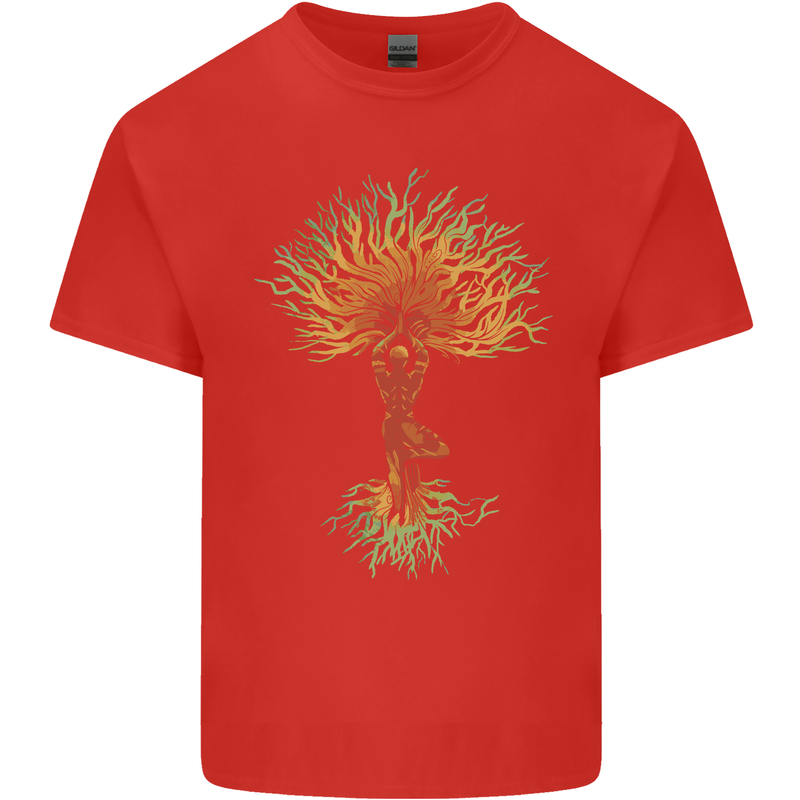 Yoga Tree Man Meditation Kids T-Shirt Childrens Red