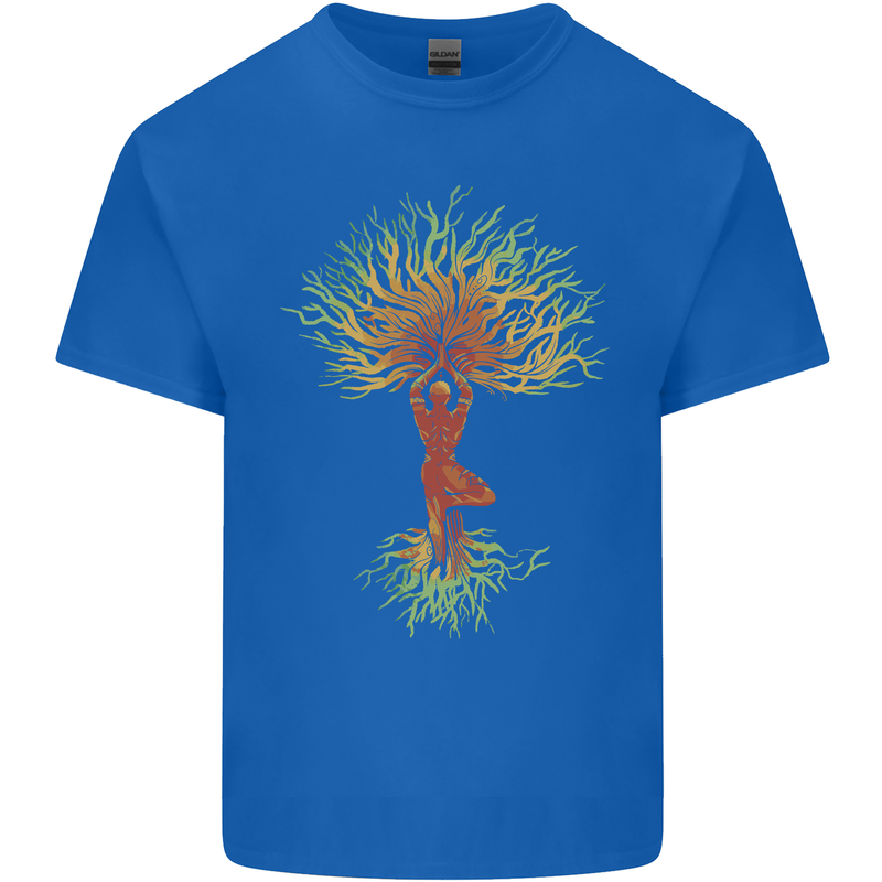 Yoga Tree Man Meditation Kids T-Shirt Childrens Royal Blue