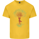 Yoga Tree Man Meditation Kids T-Shirt Childrens Yellow