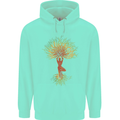 Yoga Tree Man Meditation Mens 80% Cotton Hoodie Peppermint