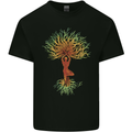 Yoga Tree Man Meditation Mens Cotton T-Shirt Tee Top Black