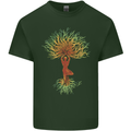 Yoga Tree Man Meditation Mens Cotton T-Shirt Tee Top Forest Green