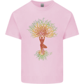 Yoga Tree Man Meditation Mens Cotton T-Shirt Tee Top Light Pink