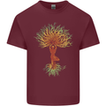 Yoga Tree Man Meditation Mens Cotton T-Shirt Tee Top Maroon