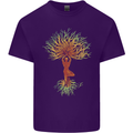 Yoga Tree Man Meditation Mens Cotton T-Shirt Tee Top Purple